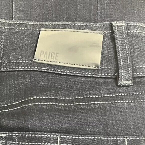 Paige Jeans CLAUDINE 24 Petite Slit Flare Ankle Stretch Dark Blue - Picture 5 of 9